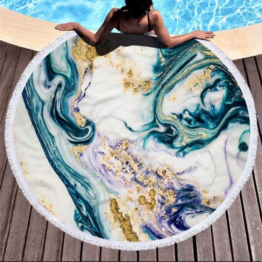 SOLD: Geode Marble Round Beach Towel